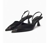 Elegant Party High Heeled Pumps For Women 2024 Autumn Bow Pointed Toe Stiletto Shoes Fashion Slingback Heels Kitten Heel Sandals