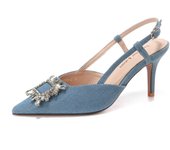 Women's shoes/sandals/high heels/high heels/pointed/summer, winter, spring, autumn/leather/dark blue