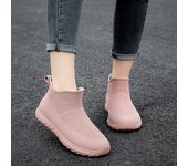 Botas de lluvia cortas de moda zapatos de goma zapatos de agua antideslizante botas de agua de plástico engrosado trabajo de las mujeres botas de goma zapatos de lluvia