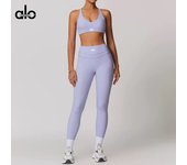 ALO  yoga set con cojín sujetador chaleco ajuste desnudo sensación de elevación de cadera media running pantalones de fitness
