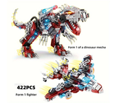 Bloques de construcción para niños, juguete de ladrillos para armar dinosaurio Mecha 2 en 1, con mecanismo Jurásico de Indominus