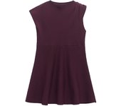 High Street Women Bur Skater Knit Mini Dresses Round Neck Asymmetric Sleeve With Pleats A-line Dress Spring 2025 Vestidos