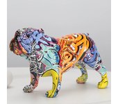 Painting Graffiti English Bulldog Resin Crafts Nordic Home Decoration Creative Wine Cabinet Office Decor Resin Crafts Ornament