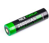 Nextorch 18650 Battery for Flashlights, Multiple circuit protection, Available in 2600mAh/3400mAh, with Type-C Charging Port, Rechargeable