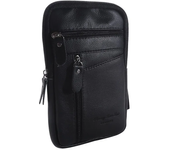 Riñonera de cuero para hombre, bolso para teléfono móvil, cinturón para deporte al aire libre, de un hombro Bolso pequeño para h