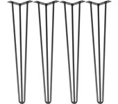 SucceBuy Hairpin Table Legs 28 inch Black Set of 4 Desk Legs 220lbs Capacity Carbon Steel DIY Furniture Legs