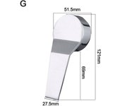 Chrome Plated Faucet Handle Hot Cold Faucet 35mm/40mm Lever Handle Replacement Metal Mixer Tap Replacement Cover