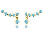 Fashion women's turquoise pendant earrings, simple mini perforations, jewelry accessories, 2025 trend, new