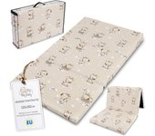 Colchon Cuna Bebe Plegable 120 x 60 cm - colchoneta Cama Infantil de Viaje colchón Transpirable y colchones de Espuma con Funda Lavable 120x60cm Safari