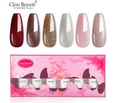 Clou Beaute 8ml Gift Set Kit UV LED Gel Varnish Soak Off Nail Art Gel Nail Polish Pure Nail Color Base Coat No Wipe Top Coat