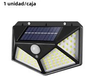 Aplique solar de exterior, resistente al agua, sensor de movimiento, alimentación solar, farola, luz decorativa, 100led