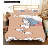 Kawaii Bubu and Dudu 3D Printing Anime Bedding Set Duvet Cover Comforter Bed Single Twin Full King Queen Size Bedding Set Kids