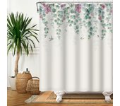 Watercolor Green Leaf Shower Bathroom Vines Plant Nordic Minimalist Polyester Botanic Curtain for Home Hotel 180x240