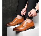 Nuevos Zapatos De Hombre Brock Para Hombre, Zapatos De Cuero Casuales De Negocios