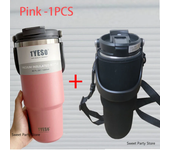 Tyeso-termo de 600/750/900/1050/1200ML, termo de vacío de acero inoxidable con pajita, taza de café para coche, taza térmica para deportes al aire libre
