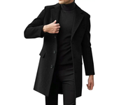 GASL-Abrigo de lana de estilo británico para hombre, chaqueta elegante de un solo pecho con bolsillos y solapa, gabardina larga de lo