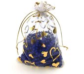 100Pcs/lot 7X9cm 9X12cm 11X16cm 13X18cm Gold Color Love Heart Rose Organza Bag Wedding Candy Gift Christmas Bags Jewelry Packing