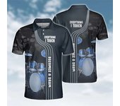 Drum Set Graphic Shirts For Men Fashion Summer 3D Printed Drummer  Shirt Casual Oversized Lapel Button Tees Tops