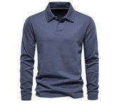 POLO de manga larga con solapa casual tops tendencia versátil