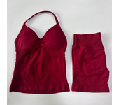 Women's Impact Gym Set, baless sleeveless T-shirt, high waisted seamless shorts, gym  sportswear, training set, 2 pieces.