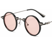 Gafas De Sol redondas para hombre y mujer, lentes Retro Steampunk, De diseñador De marca, montura De Metal