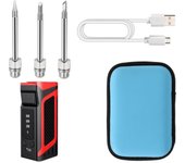 30-80W Battery Soldering Iron USB Charging Soldering Iron 510 Port Portable Wireless Charging Soldering Iron-Red