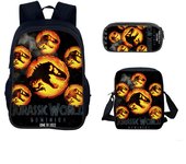 3pcs/Set Backpack Harajuku Dinosaur 3D Printed School Student Bookbag Anime Jurassic Daypack Park Shoulder Bags Pencil Case
