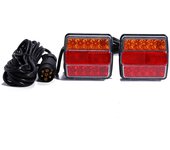 2 faros traseros LED de 12 V para coche, iluminación para remolque, luces e intermitentes, luz trasera izquierda con cable