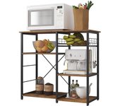 Estantería de Cocina Estante de Microondas en Metálica con 3 Niveles Soporte para Carro de Microondas Estantes de Almacenamiento, Arce Blanco