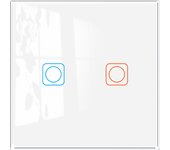 2Gang 1Way Touch Sensor Switch 82*82mm Tempered Glass Panel