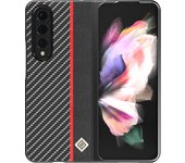 Galaxy Z Fold Wallet case, Business Style Premium Carbon Fiber Leather Galaxy Z Fold 3 Card holders Men 's Wear Protection Mobile Shell Samsung Galaxy Z Fold 3 5G