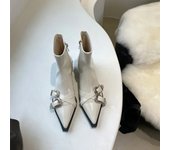 Women's Pointed Toe Ankle Boots Fashion Chunky Heel Slim Short Boots Autumn Winter Shoes