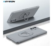 KEYSION Shockproof Case for Xiaomi 12T 5G POCO F4 GT Matte Hard Plastic Ring Stand Phone Back Cover for Xiaomi Redmi K50 Gaming