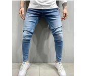 Tattered pipe pants embroidered with men's jeans