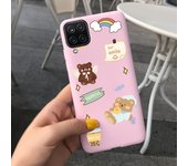 For Samsung Galaxy A12 Back Case Sunflower Daisy Lovely Bear Pretty Girl Painting Fundas For Samsung A12 A125F Soft Sikilly Capa