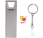 JASTER Free custom logo Trapezoidal hole USB Flash Drive 128GB Free key ring Metal Memory stick 64GB Creative gift Pen drive 8GB