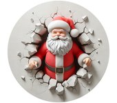 Adornos redondos de acrílico para Navidad, colgantes de Papá Noel, decoraciones festivas de pared, gran oferta