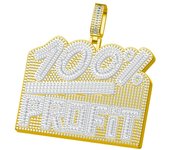 Iced Out Necklace for Men 100% Perfect Prong Cubic Zirconia Pendants Real Gold Plated Hip Hop Jewelry