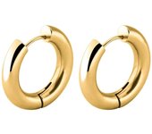 Men's women's stainless steel round ring earrings, black, silver and gold, large exaggerated jewelry, 10-20mm, 1 pair