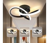 20W Lámpara de Techo Moderna, 3000K/4000K/6000K Luz de Techo Negro, Plafones para Lampara Techo para Cocina Pasillo Bañ