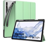 MoKo Trifold Stand Case For Samsung Galaxy Tab S8 Plus 12.4 Inch 2022/Tab S7 FE 2021/S7 Plus 2020,Shockproof Full Body TPU Cover