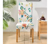 Funda de Silla Geométrica  para Comedor y Oficina Antisuciedad Elástica de Spandex Material Poliéster con Tapete de Patrón Geométrico