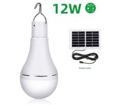 Luz Solar colgante de 12W, lámpara alimentada por luz Solar de emergencia, impermeable, con carga USB, para interior y exterior
