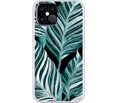 Funda compatible con iPhone 12 - 12 Pro - Be Unique Funda Gel helechos fondo negro