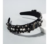 Women's Hair Band Baroque Vintage Hair Band Party Wide Brimmed Headband With Colorful Crystal Headband