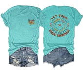 Casual and fashionable T-shirts with round necks and short sleeves let them misunderstand summer blouses