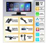 11.26 Inch Big Screen Luxury Silver Edge Wireless Carplay 4K Dash Cam Car DVR  Multimedia Video Player Navigation GPS Dashboard