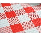 MONOUSO | Mantel de Papel Cortado 1x1m "Cuadros Rojos" 40g (400 Uds)
