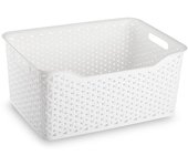 Cesta Ordenación Rectangular 6L Ideal Para el Hogar, Cesto de organización rectangular 6 litros - Plastic Forte Nature