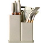 Set de Utensilios de Cocina de Silicona y Madera 19 piezas  Home Cuchillos Tabla de Cortar Organizador de Cocina Pelador